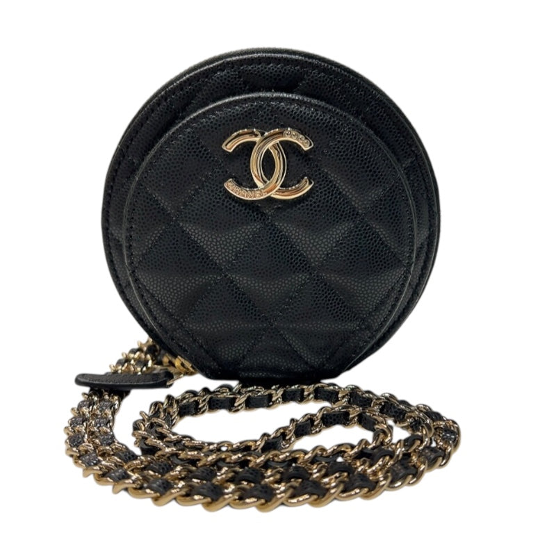 シャネル CHANEL マトラッセ ラウンドチェーンショルダーバッグ ブラック ゴールド金具 キャビアスキン レディース ショルダーバッグ |  中古ブランドリユースショップ OKURA(おお蔵)