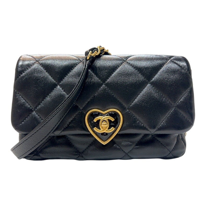 シャネル CHANEL マトラッセ ハートココマーク チェーンショルダー AS3986 ブラック ゴールド金具 ラムスキン レディース ショ |  中古ブランドリユースショップ OKURA(おお蔵)