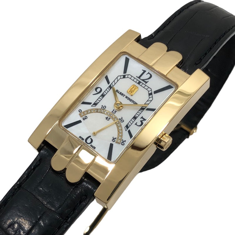 ハリーウィンストン HARRY WINSTON アヴェニュー レトログラード セコンド 310UQSRG K18YG/革ベルト クオーツ メ |  中古ブランドリユースショップ OKURA(おお蔵)