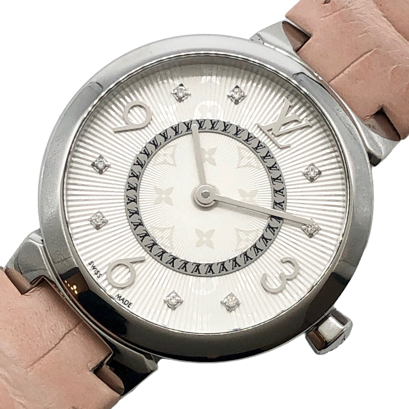 ルイ・ヴィトン LOUIS VUITTON タンブールスリムPM Q12MGZ ホワイト ステンレススチール クオーツ レディース 腕時計 |  中古ブランドリユースショップ OKURA(おお蔵)