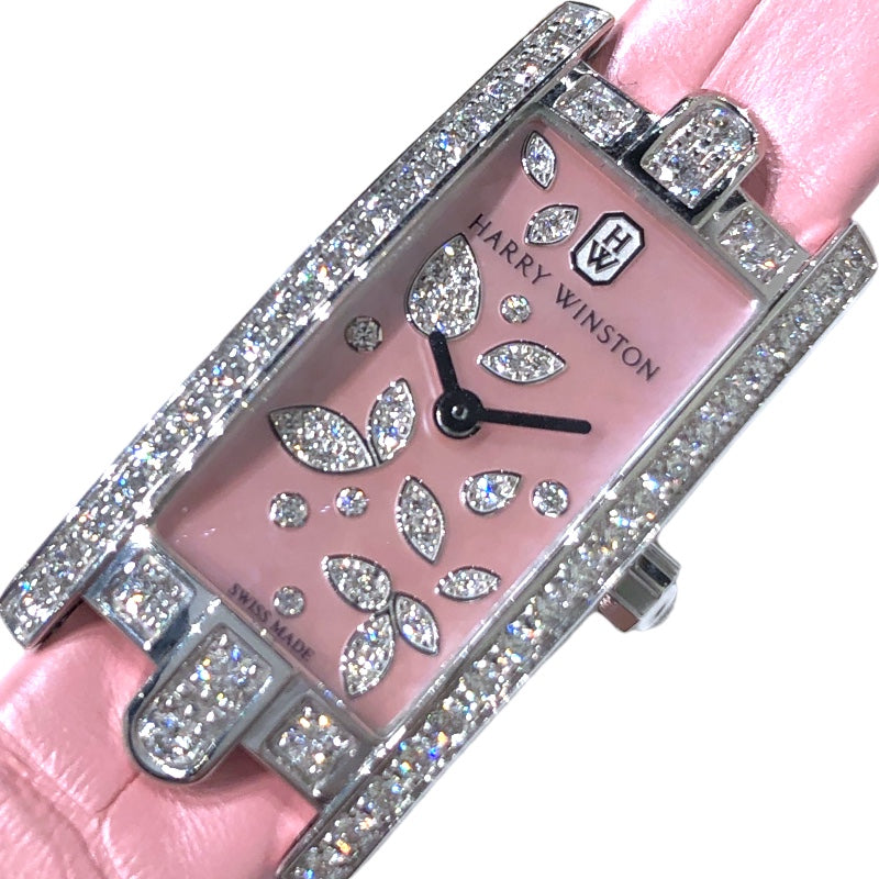 ハリーウィンストン HARRY WINSTON アヴェニューCミニ AVCQHM16WW055 ピンク／K18WG K18ホワイトゴールド |  中古ブランドリユースショップ OKURA(おお蔵)