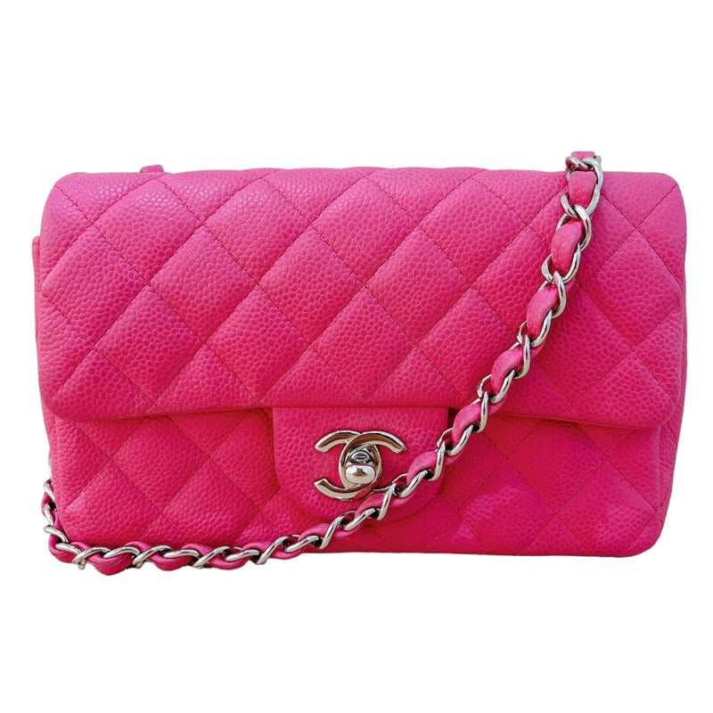 シャネル CHANEL ミニマトラッセ20 A69900 ピンク シルバー金具 キャビアスキン レディース ショルダーバッグ