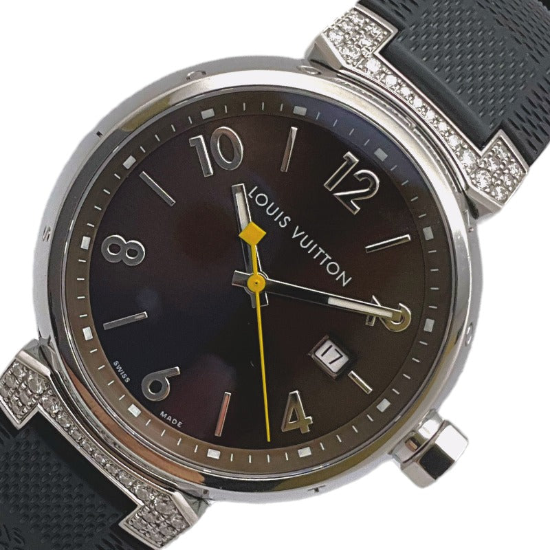 ルイ・ヴィトン LOUIS VUITTON タンブール Q111G ダークブラウン ステンレススチール クオーツ メンズ 腕時計 |  中古ブランドリユースショップ OKURA(おお蔵)