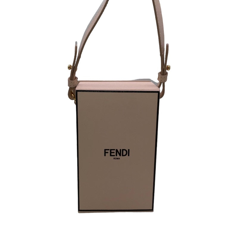 フェンディ FENDI バーチカル　ボックスショルダー 8BT339 ピンク カーフ カーフレザー レディース ショルダーバッグ