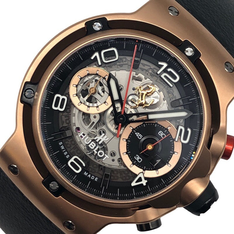 ウブロ HUBLOT クラシックフュージョン フェラーリGT 世界限定500本 526.OX.0124.VR スケルトン・ブラック  18Kキングゴールド 自動巻き メンズ 腕時計