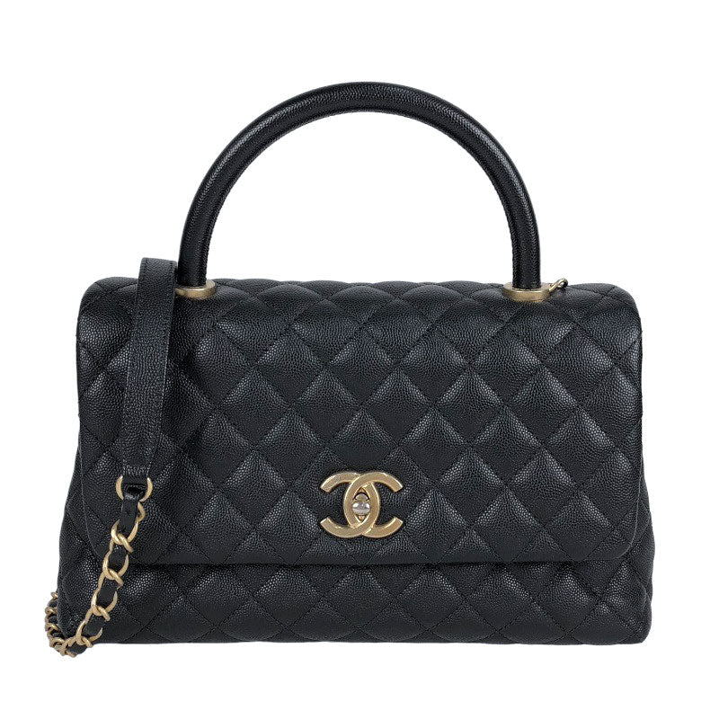 シャネル CHANEL ココハンドル29 AS92991 ブラック ゴールド金具 キャビアスキン レディース ハンドバッグ |  中古ブランドリユースショップ OKURA(おお蔵)