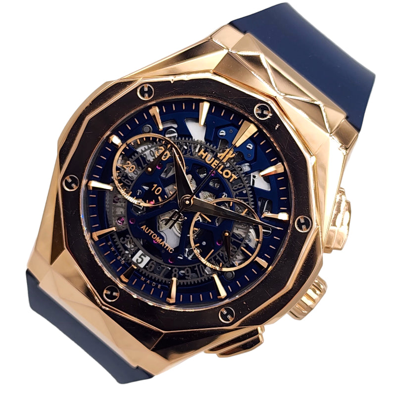 ウブロ HUBLOT アエロ・フュージョン クロノグラフ オーリンスキー キングゴールド ブルー 525.OX.5180.RX.ORL21 |  中古ブランドリユースショップ OKURA(おお蔵)