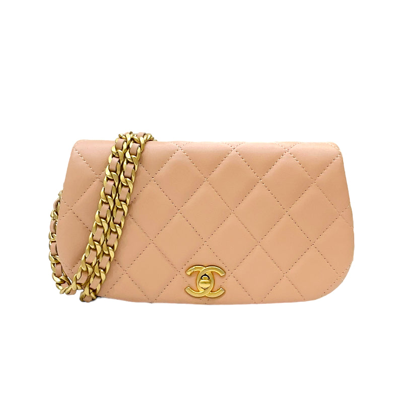 シャネル CHANEL マトラッセ チェーンショルダーバッグ ピンクベージュ ゴールド金具 ラムスキン レディース ショルダーバッグ |  中古ブランドリユースショップ OKURA(おお蔵)