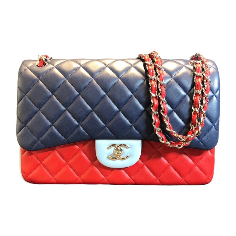シャネル CHANEL デカマトラッセ30 A58600 レッド/ネイビー/ライト 