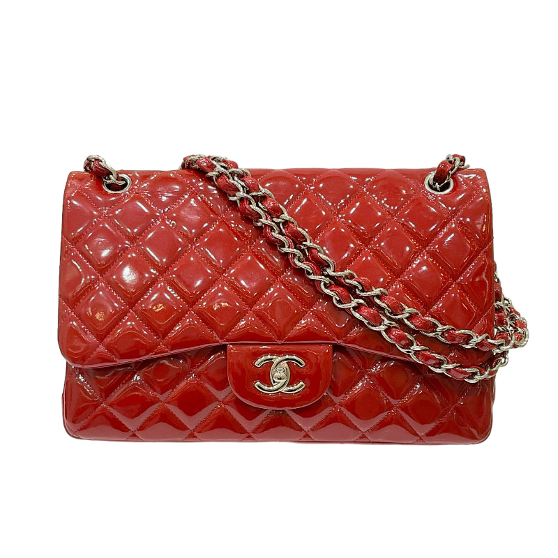 シャネル CHANEL デカマトラッセ30 A58600 レッド シルバー金具 パテントレザー レディース ショルダーバッグ |  中古ブランドリユースショップ OKURA(おお蔵)