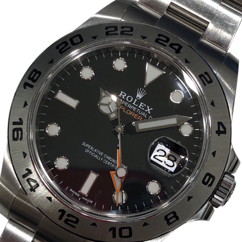 ロレックス ROLEX エクスプローラー2 216570 ブラック SS 自動巻き メンズ 腕時計 | 中古ブランドリユースショップ  OKURA(おお蔵)