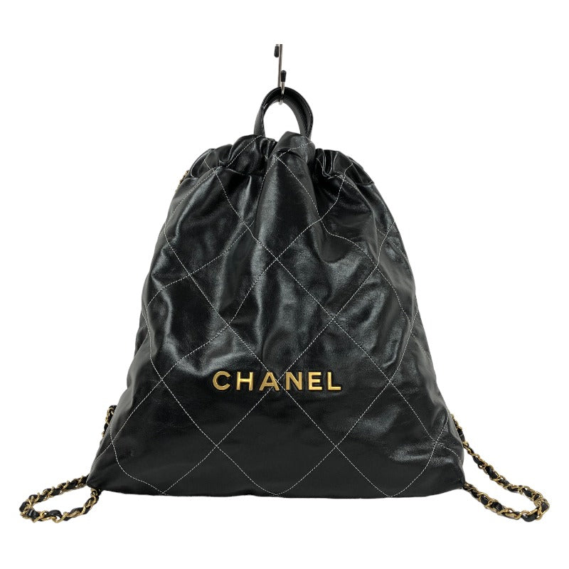 シャネル CHANEL CHANEL22 バックパック AS3313 ブラック ゴールド金具 カーフスキン レディース リュック・デイパック |  中古ブランドリユースショップ OKURA(おお蔵)