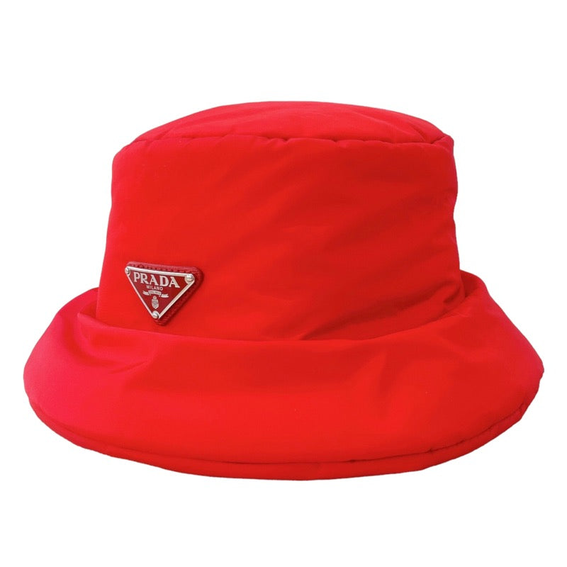帽子Prada トライアングル　ロゴ　ナイロン　バケットハット