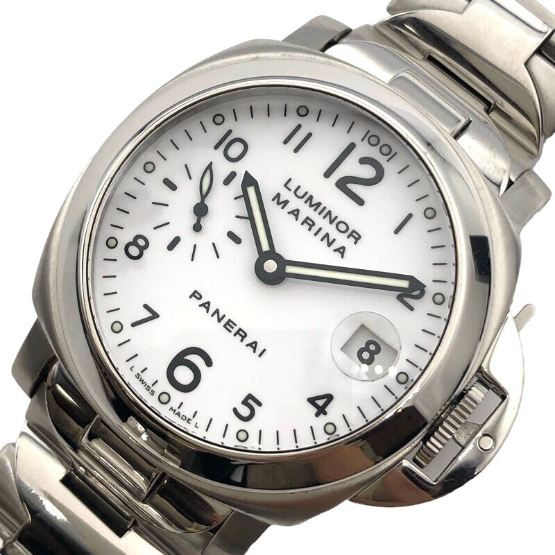パネライ PANERAI ルミノール　マリーナ PAM00051 ホワイト SS 自動巻き メンズ 腕時計