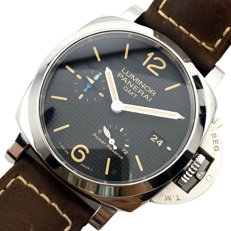 パネライ PANERAI ルミノール 1950 3デイズ GMT パワーリザーブ PAM01537 ブラック SS 自動巻き メンズ 腕時計 |  中古ブランドリユースショップ OKURA(おお蔵)