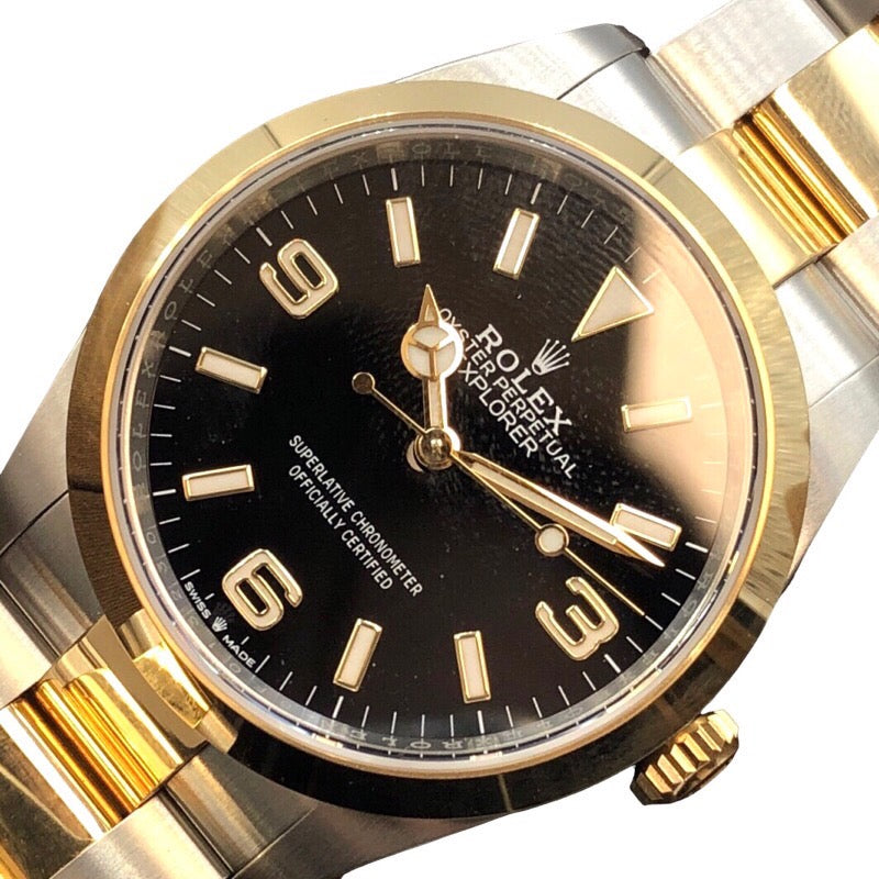 ロレックス ROLEX エクスプローラー1 124273 ブラック K18YG×SS 自動巻き メンズ 腕時計
