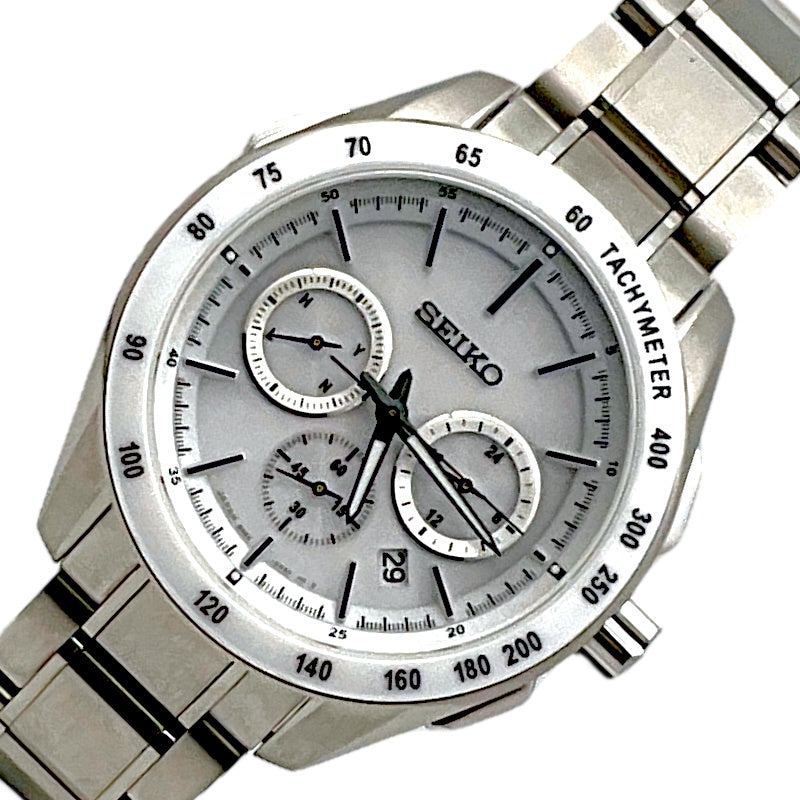 セイコー SEIKO ブライツ SAGA169 パールホワイトダイヤル セラミック/ステンレス ソーラー メンズ 腕時計