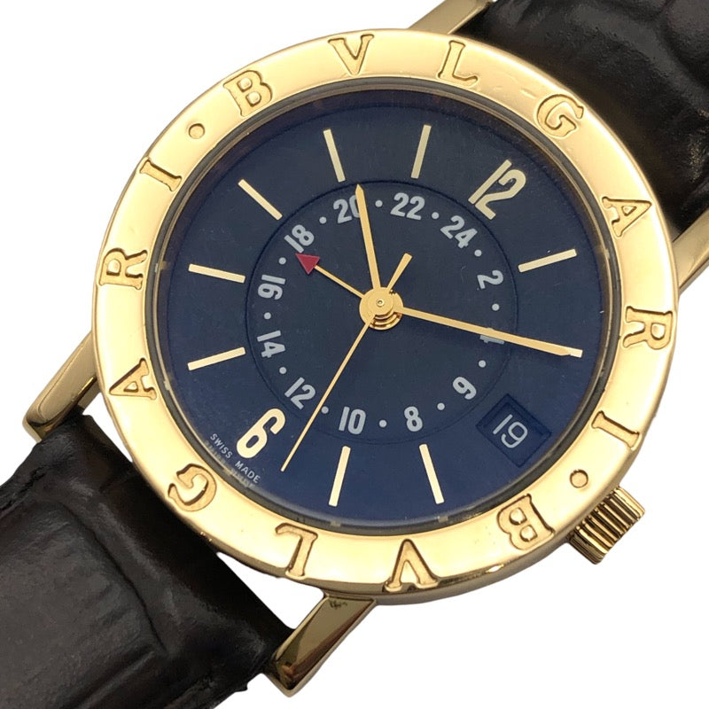 ブルガリ BVLGARI ブルガリ ブルガリ GMT BB33GLGMT ブラック ゴールド ブラウン K18YG/革 自動巻き ユニセック |  中古ブランドリユースショップ OKURA(おお蔵)