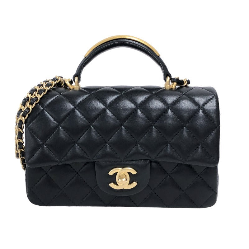 シャネル CHANEL ミニマトラッセ トップハンドル AS2431 ブラック ...