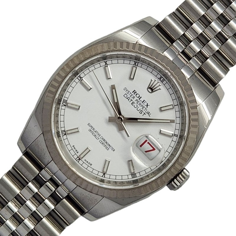 ロレックス ROLEX デイトジャスト36 M番 116234 ホワイト K18WG/SS 自動巻き メンズ 腕時計