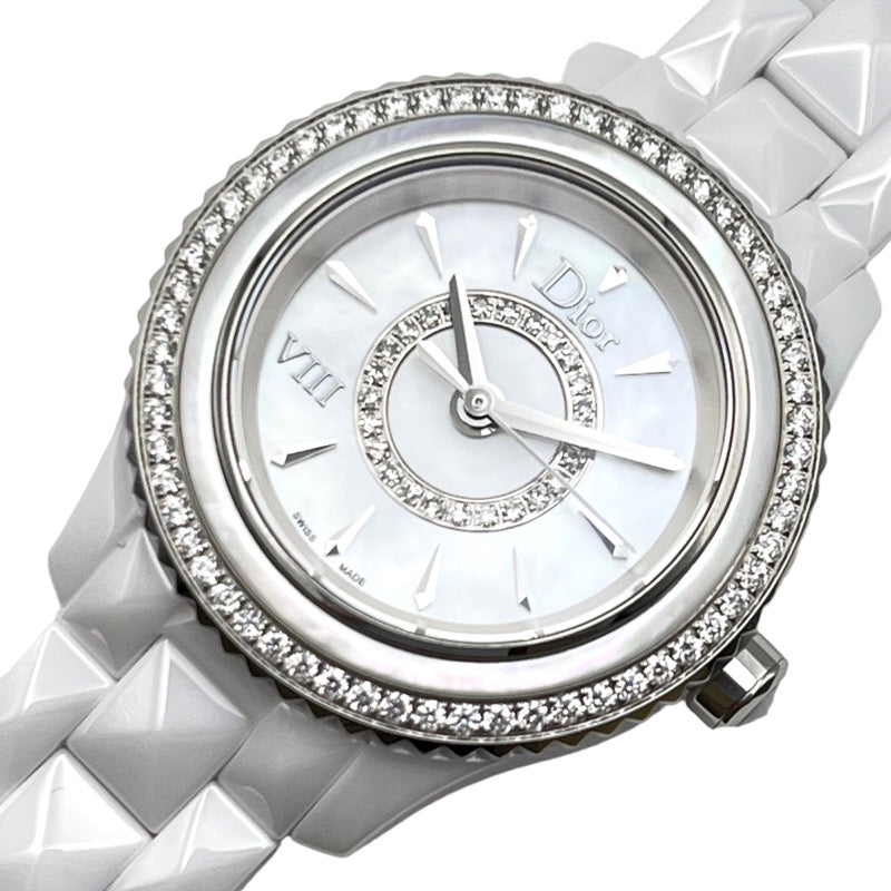 クリスチャン・ディオール Christian Dior VIII　ディオール8　オンユイット　ホワイトシェル CD1221E6C001 セラミック  レディース 腕時計