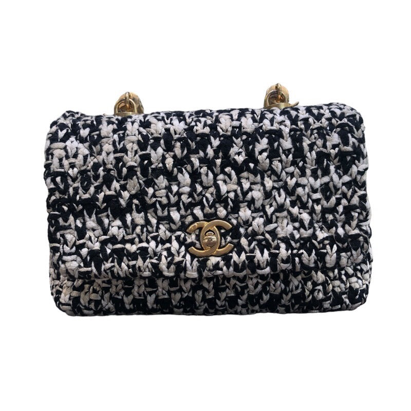 シャネル ショルダーバッグ トップハンドル ツイード シャネル CHANEL トップハンドル2Wayバック ブラック/ホワイト