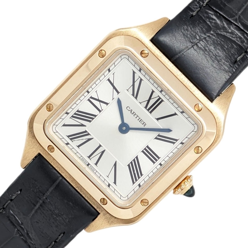 カルティエ Cartier サントス デュモン SM WGSA0022 シルバー K18PG/純正革ベルト/純正尾錠 クオーツ レディース 腕時計