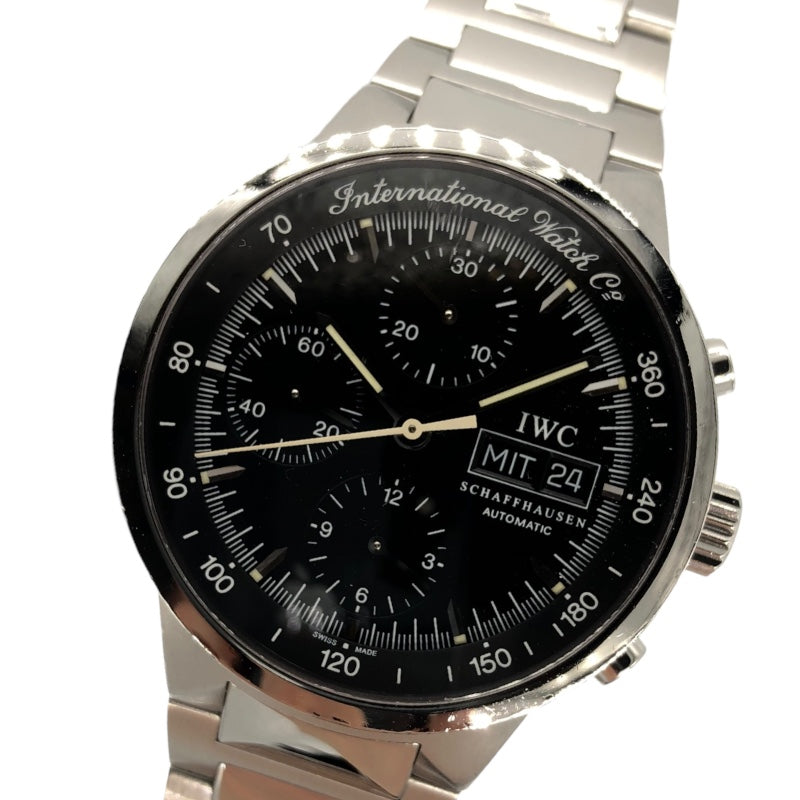 インターナショナルウォッチカンパニー IWC GST クロノグラフ デイデイト IW370706 ブラック×シルバー SS 自動巻き メンズ 腕時計
