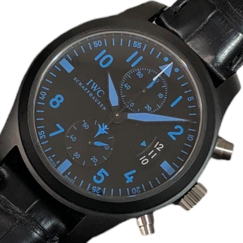 インターナショナルウォッチカンパニー IWC パイロットウォッチ　トップガン　ブティック限定 IW388003 ブラック チタン クロコラバーベルト  メンズ 腕時計