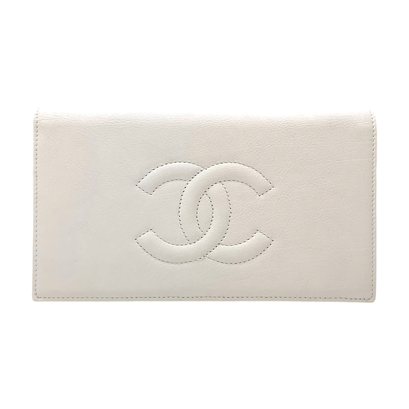 カラーホワイトCHANEL シャネル　ホワイト　長財布