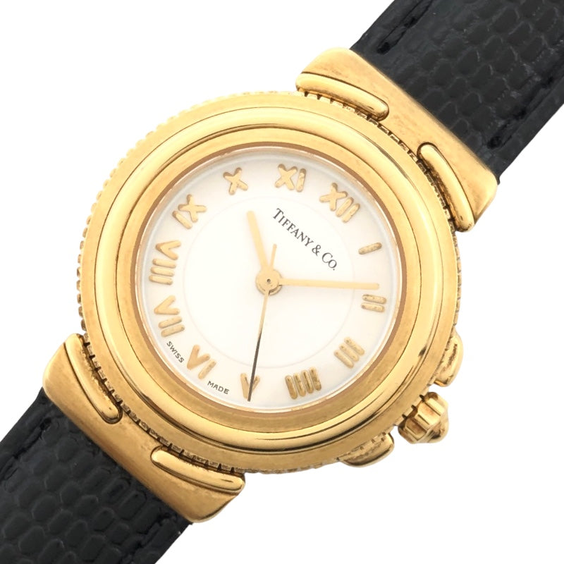 ティファニー TIFFANY＆CO インタリオ L0830 ブラック K18YG レディース 腕時計