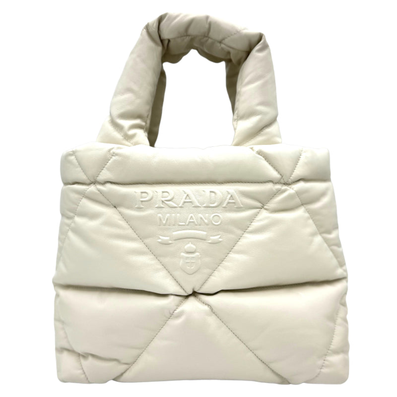 プラダ PRADA パテッドトート 1BG434 ホワイト ゴールド金具 レザー レディース トートバッグ | 中古ブランドリユースショップ  OKURA(おお蔵)