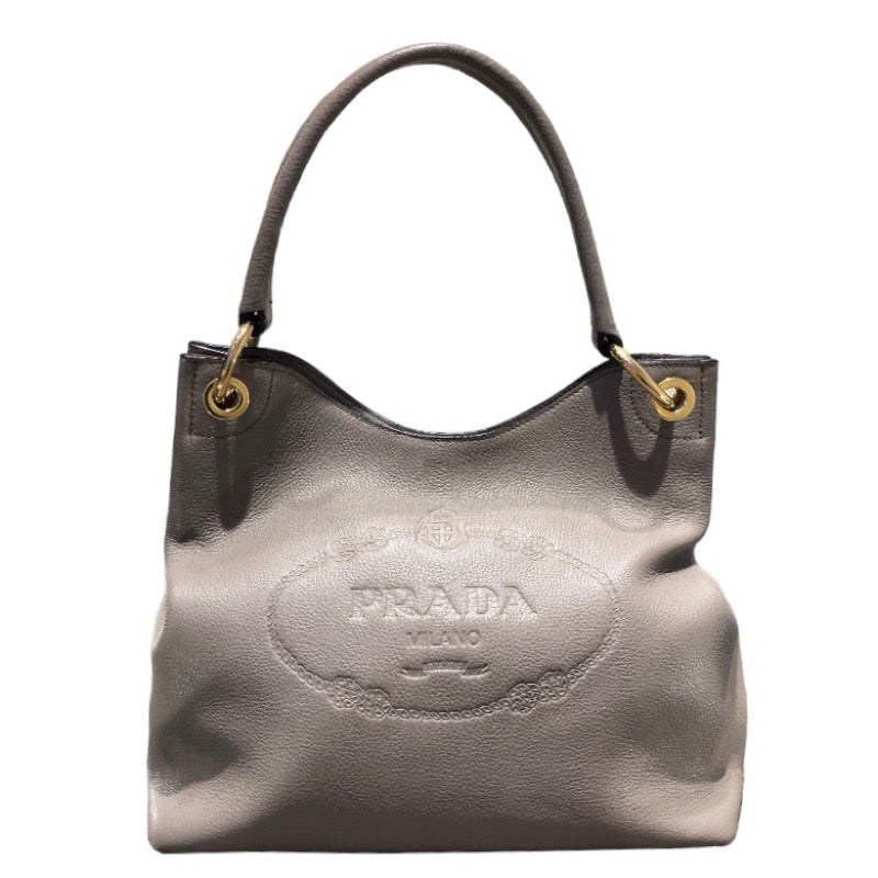 プラダ PRADA ワンショルダーバック 1BC051 グレージュ GD金具 レザー  
