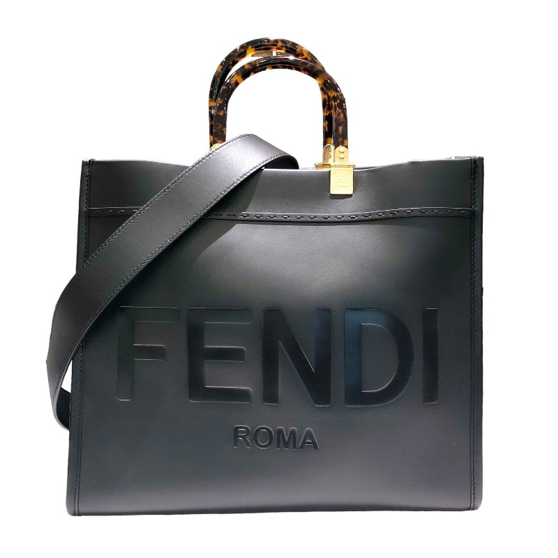フェンディ FENDI サンシャインミディアム ブラック レザー レディース トートバッグ | 中古ブランドリユースショップ OKURA(おお蔵)