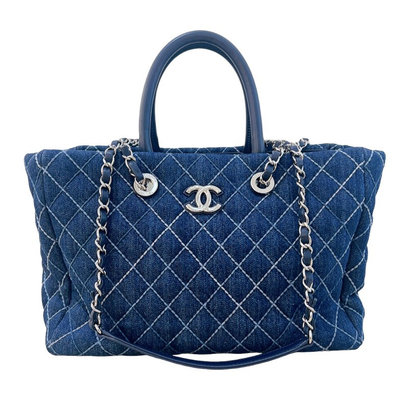 シャネル CHANEL デニム2wayチェーントート ネイビー シルバー金具 デニム レディース トートバッグ | 中古ブランドリユースショップ  OKURA(おお蔵)