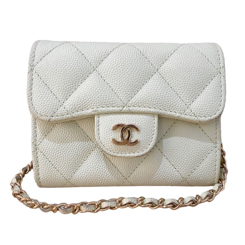 シャネル CHANEL マトラッセチェーンウォレット AP2569 ライトグリーン/ゴールド金具 キャビアスキン レディース ショルダーバッグ