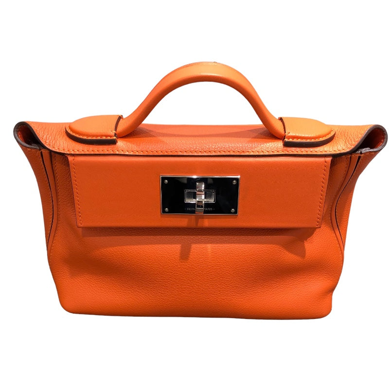 エルメス HERMES ヴァンキャトルミニ U刻 オレンジ シルバー金具