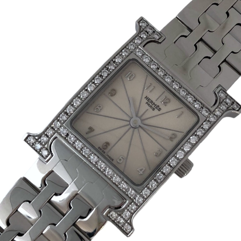 エルメス HERMES Hウォッチ HH1.230 アイボリー ステンレススチール SS レディース 腕時計