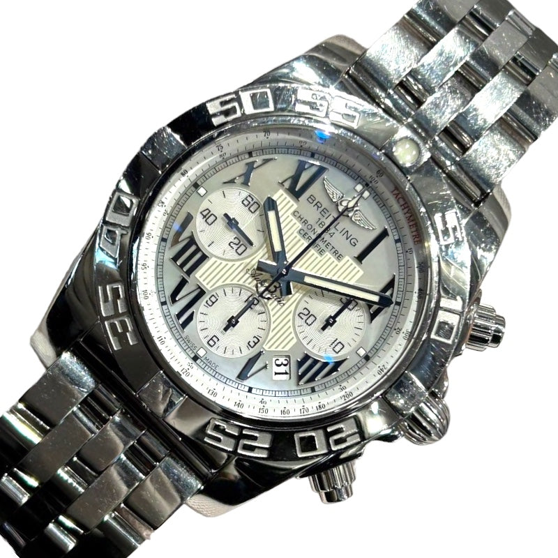 ブライトリング BREITLING クロノマット44 ホワイトシェル AB0110 ホワイトシェル ステンレススチール/ホワイトシェル文字盤 メンズ  腕時計