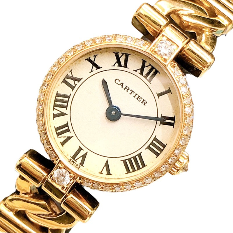 カルティエ Cartier レディースウォッチ ホワイト K18イエローゴールド K18YG レディース 腕時計