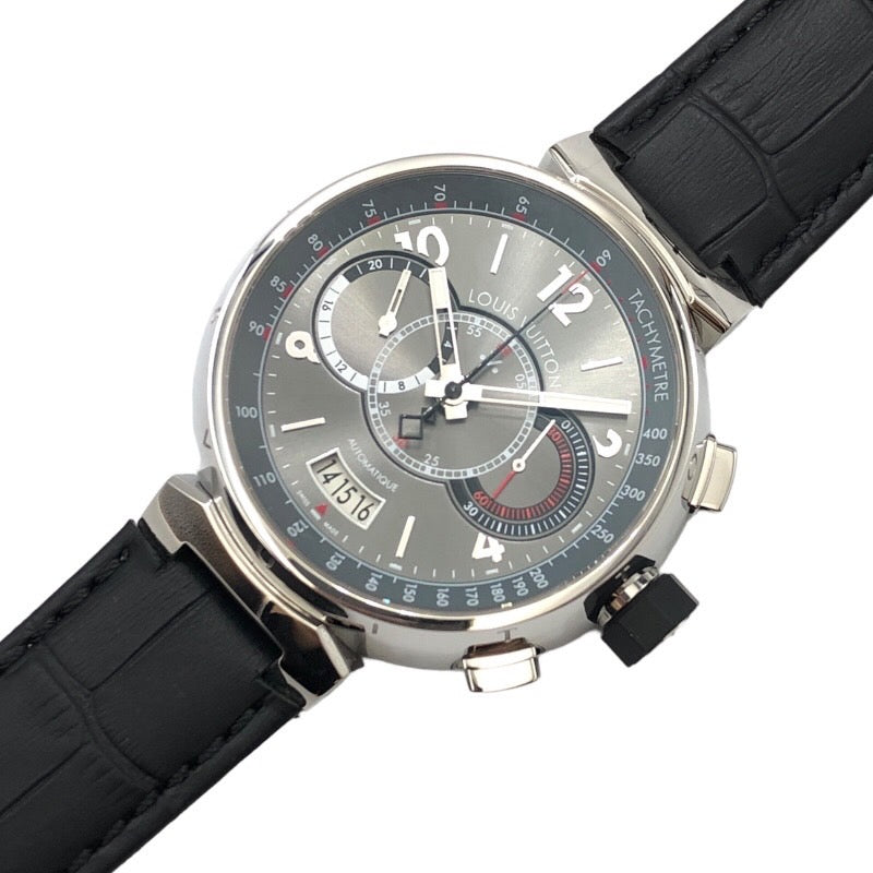 ルイ・ヴィトン LOUIS VUITTON タンブール　ヴォワイヤージュクロノグラフ　世界888本限定 Q102N0 ステンレススチール メンズ 腕時計