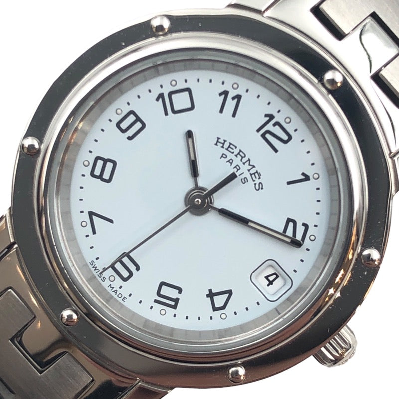 エルメス HERMES クリッパー CL4.210 ホワイト SS レディース 腕時計 