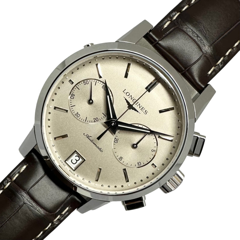 LONGINES 自動巻き腕時計 シルバー/ブラック フラッグシップ クラシック 自動巻、ステンレススティール