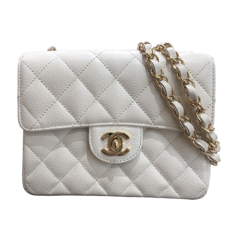 シャネル CHANEL ミニマトラッセ A01115 ホワイト ゴールド金具 キャビアスキン レディース ショルダーバッグ |  中古ブランドリユースショップ OKURA(おお蔵)