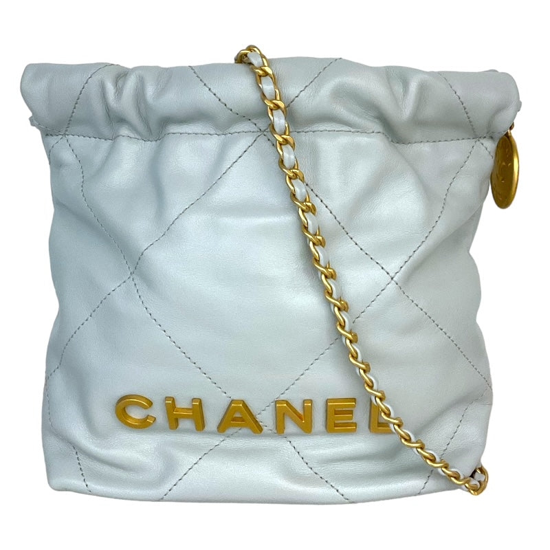 シャネル CHANEL CHANEL22 ミニバッグ AS3980 ライトブルー シャイニーカーフスキン レディース ショルダーバッグ |  中古ブランドリユースショップ OKURA(おお蔵)