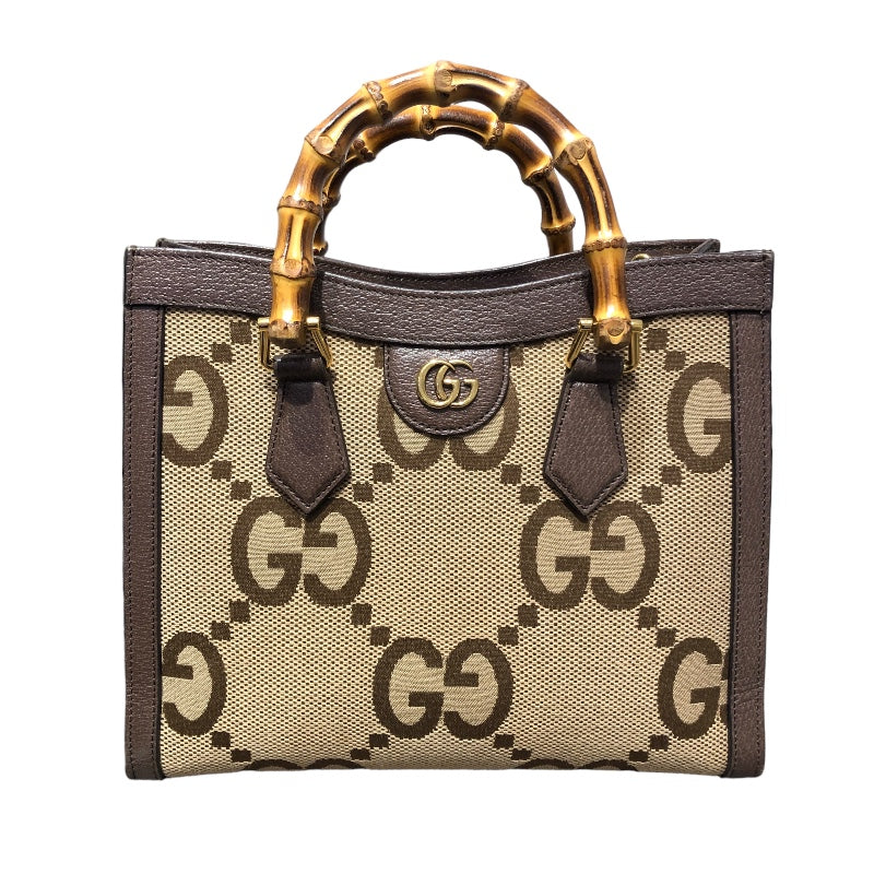 グッチ GUCCI バンブー 2WAYハンドバッグ 660195 ブラウン GD金具 ジャンボGGキャンパス レディース ショルダーバッグ |  中古ブランドリユースショップ OKURA(おお蔵)