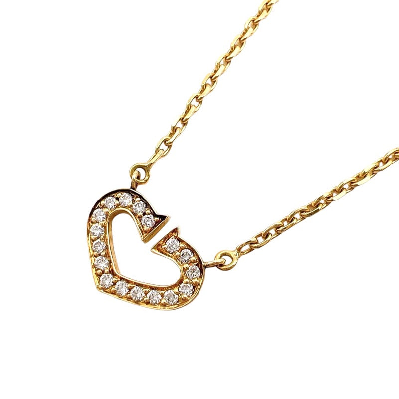 カルティエ Cartier Cハート ダイヤネックレス K18ゴールド ジュエリー  
