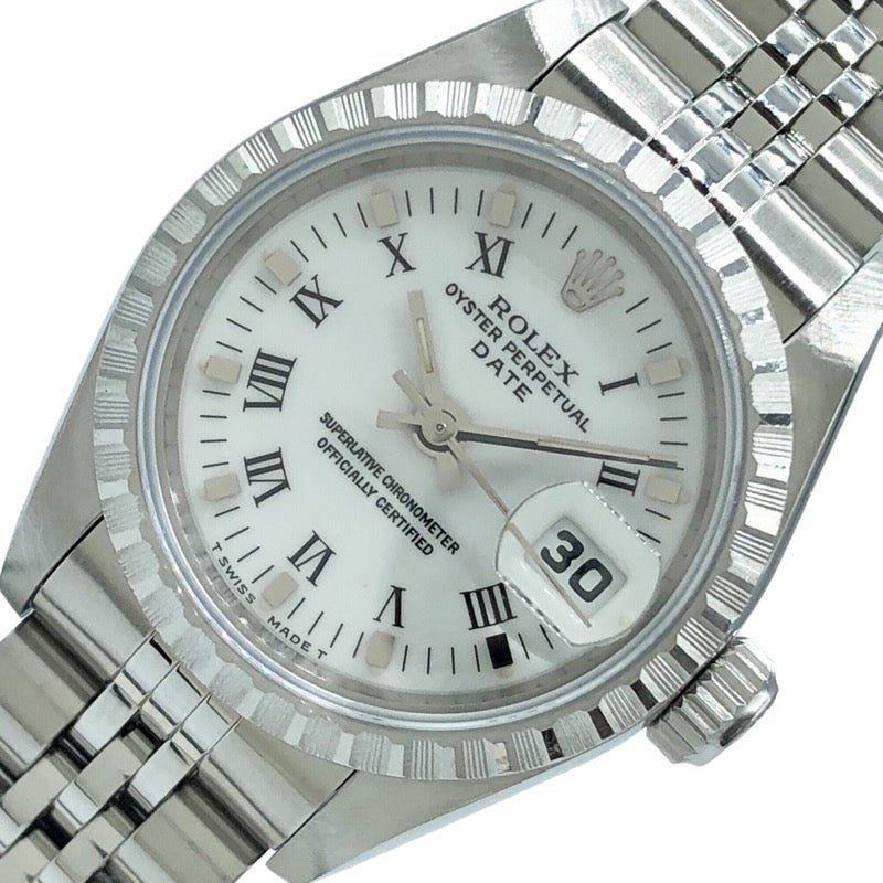 ロレックス ROLEX オイスターパーペチュアルデイト 69240 ホワイト ステンレススチール レディース 腕時計