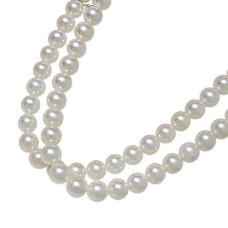 ミキモト MIKIMOTO パール一連 ロングネックレス 8.0～9.0mm 105㎝ K18WG ジュエリー | 中古ブランドリユースショップ  OKURA(おお蔵)