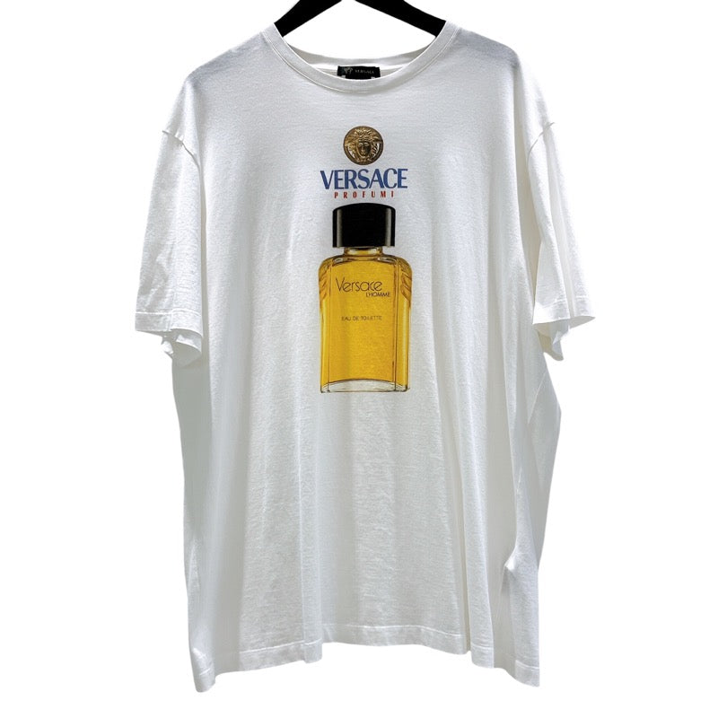 ヴェルサーチ VERSACE パフューム プリント Tシャツ A85575 ホワイト/イエロー コットン コットン メンズ 半袖Ｔシャツ |  中古ブランドリユースショップ OKURA(おお蔵)